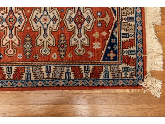 Beautiful Wool Scatter Rug With Geometric Motifs (4'7