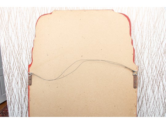 Lane Venture Chinoiserie Painted Red Mirror