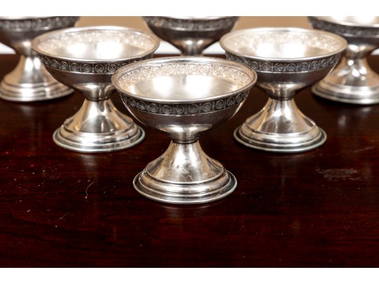 Six Antique Sterling Silver Sherbet Cups