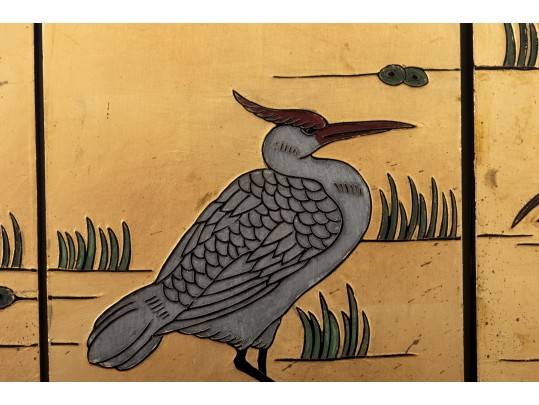 Chinese 4-Panel Coromandel Wall Hanging Screen