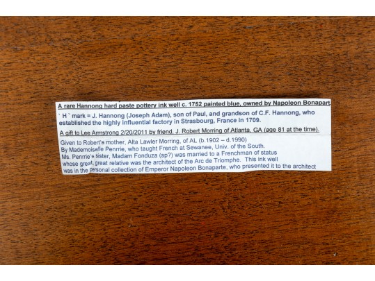 Rare 1752 Hannong Hard Paste Pottery Inkwell