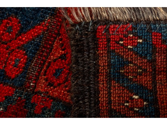 Hand-Woven Esari Turkmen Style Antique Rug With Fringe (8'1