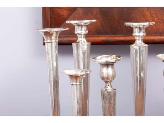 Eleven Weighted Sterling Candlesticks