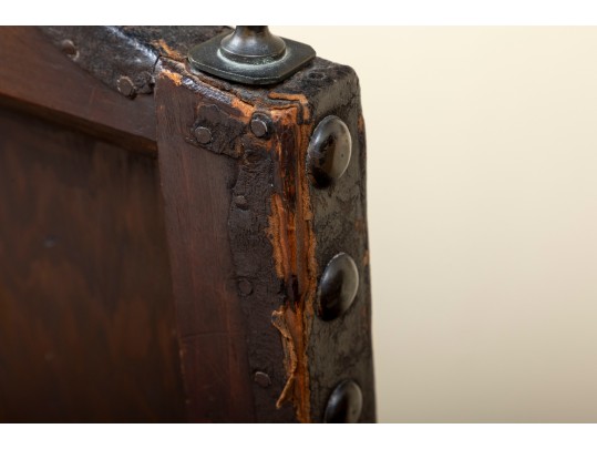 Gorgeous Jacobean-era Tooled Leather Back & Seat Chair