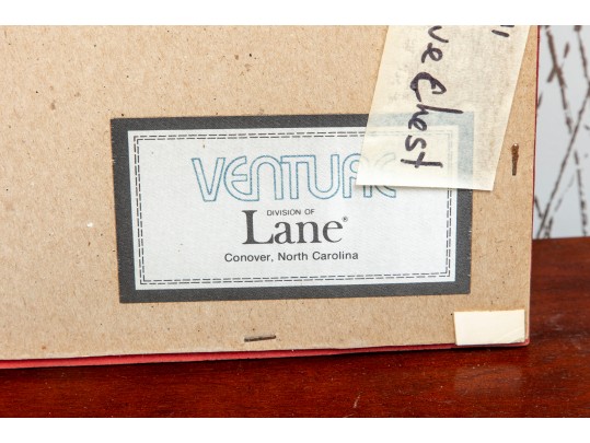 Lane Venture Chinoiserie Painted Red Mirror