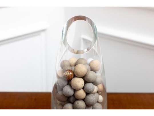 French Antique Clay Stone Marbles