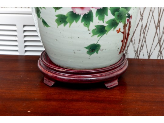 Famille Rose Porcelain Jar With Stand