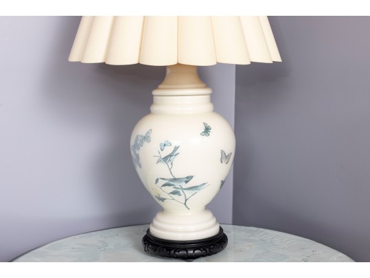 Ceramic Reverse-Painted Ginger Jar Form Table Lamp