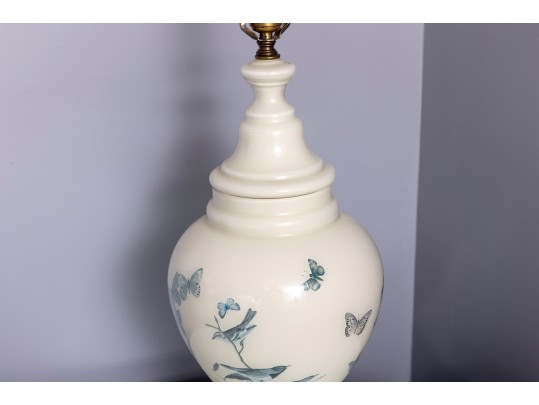 Ceramic Reverse-Painted Ginger Jar Form Table Lamp