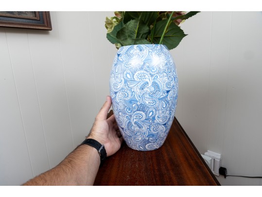 Molin France Ceramic Paisley Motif Vase