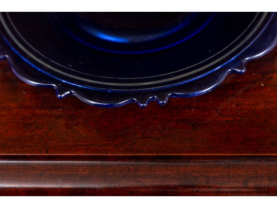 Mt. Pleasant Cobalt Blue Smith Glass Sherbet Cups & Plates