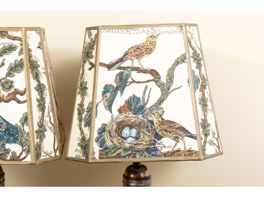 Stylish Metal Table Lamps With Illustrative Shades