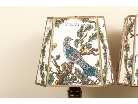 Stylish Metal Table Lamps With Illustrative Shades