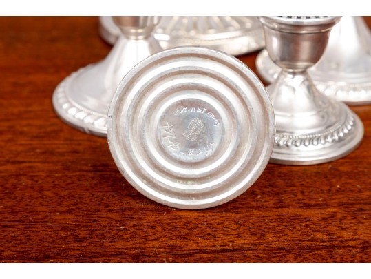 Five Pairs Of Rare Weighted Victorian Style Sterling Candlesticks