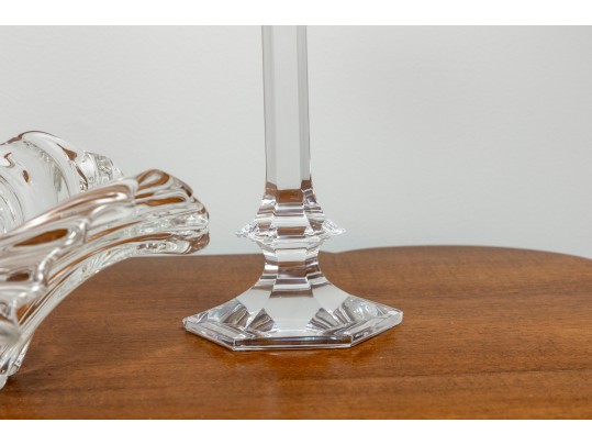 Val Saint Lambert Crystal Candlesticks & Mikasa Belle Bowl