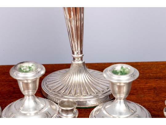 Five Pairs Of Rare Weighted Victorian Style Sterling Candlesticks
