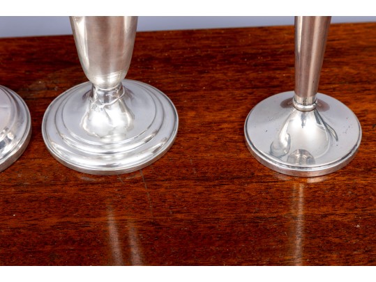 Trio Of Weighted Sterling Silver Vases