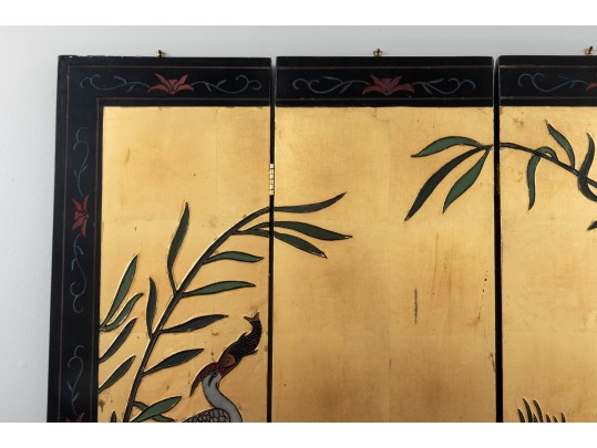 Chinese 4-Panel Coromandel Wall Hanging Screen
