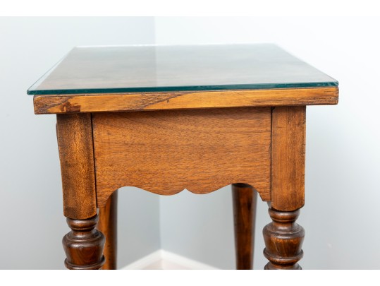 Traditional Glass-Topped Nightstand