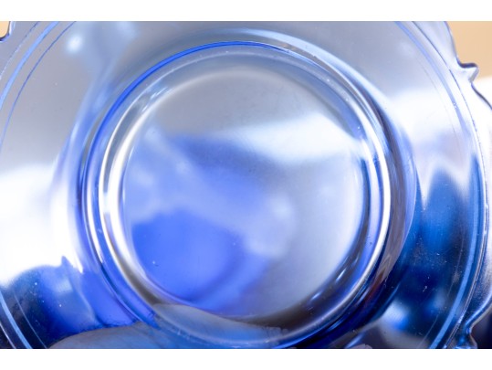 Mt. Pleasant Cobalt Blue Smith Glass Sherbet Cups & Plates