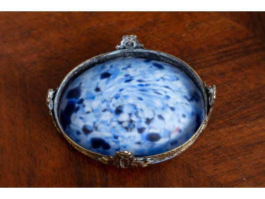 Victorian Blue Art Glass Salt Dishes