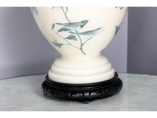 Ceramic Reverse-Painted Ginger Jar Form Table Lamp