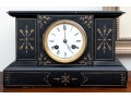 Antique First Virginia Bank Black Slate Clock