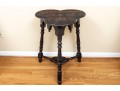 Heavily Carved Victorian English Trefoil Side Table