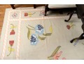 Pretty Pictorial Floral Wool Dhurie Flatweave Rug (13'8