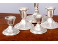 Five Pairs Of Rare Weighted Victorian Style Sterling Candlesticks