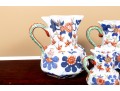 Set Of Five Large Octagonal Reproduction Ironstone China Welsh Graduated Hydra Pitchers 