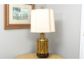 1970's Chinese Brass Tea Canister Table Lamp