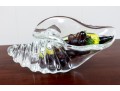 Crystal Cornicopia Bowl With Art Glass Fruit 