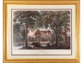 Large Vintage Reproduction Engraving Of Christinehof Castle
