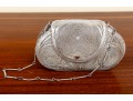Ornate Minaudiere Filigree Evening Bag, Silver-Plated Copper