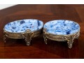 Victorian Blue Art Glass Salt Dishes