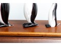 Family Of Three Murano Glass Penguins After Formia Vetri Di