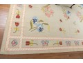 Pretty Pictorial Floral Wool Dhurie Flatweave Rug (13'8