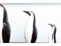 Family Of Three Murano Glass Penguins After Formia Vetri Di
