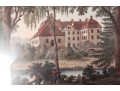 Large Vintage Reproduction Engraving Of Christinehof Castle