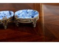 Victorian Blue Art Glass Salt Dishes