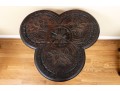 Heavily Carved Victorian English Trefoil Side Table