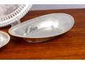 Small Collection Of Three Pierced Sterling Silver Dishes And Silver Plate Platter