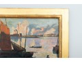 Hattie Hutchcraft Hill (1847 - 1921) Dusk Harbor Oil Painting