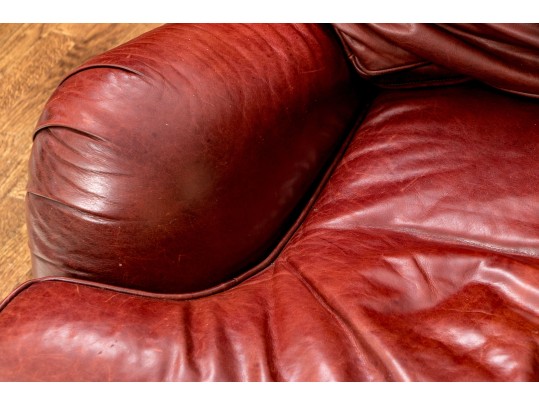 Quality Restoration Hardware Oxblood Leather Sectional