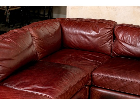 Quality Restoration Hardware Oxblood Leather Sectional