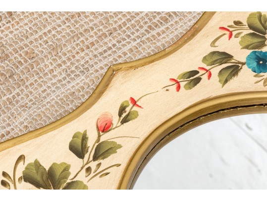 Vintage Paint Decorated Wood Mirror