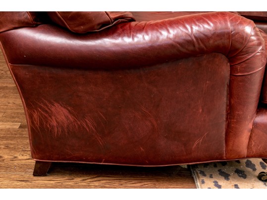 Quality Restoration Hardware Oxblood Leather Sectional