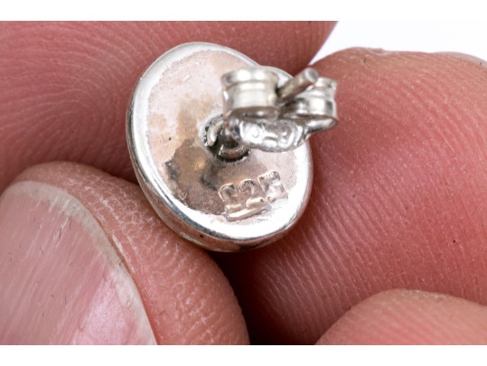 Simple Sterling Silver Turquoise Stud Earrings