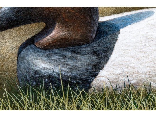 Signed Painting On Board, Duck In A Landscape